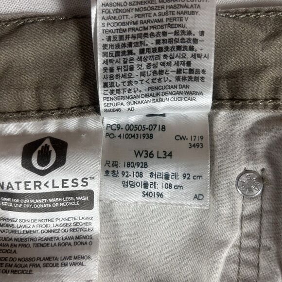 Levi’s 505 Khaki Pants Straight Fit Denim Jeans Mens 36x34 Casual 100% Cotton - Picture 7 of 16